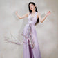 DOLLY Luxury Purple Halter Neck Backless Tassel Sexy Long Party Dress-Babe