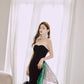 DOLLY Elegant Black Bandeau Sleeveless Long Body Hug Sexy Dinner Dress-CARA