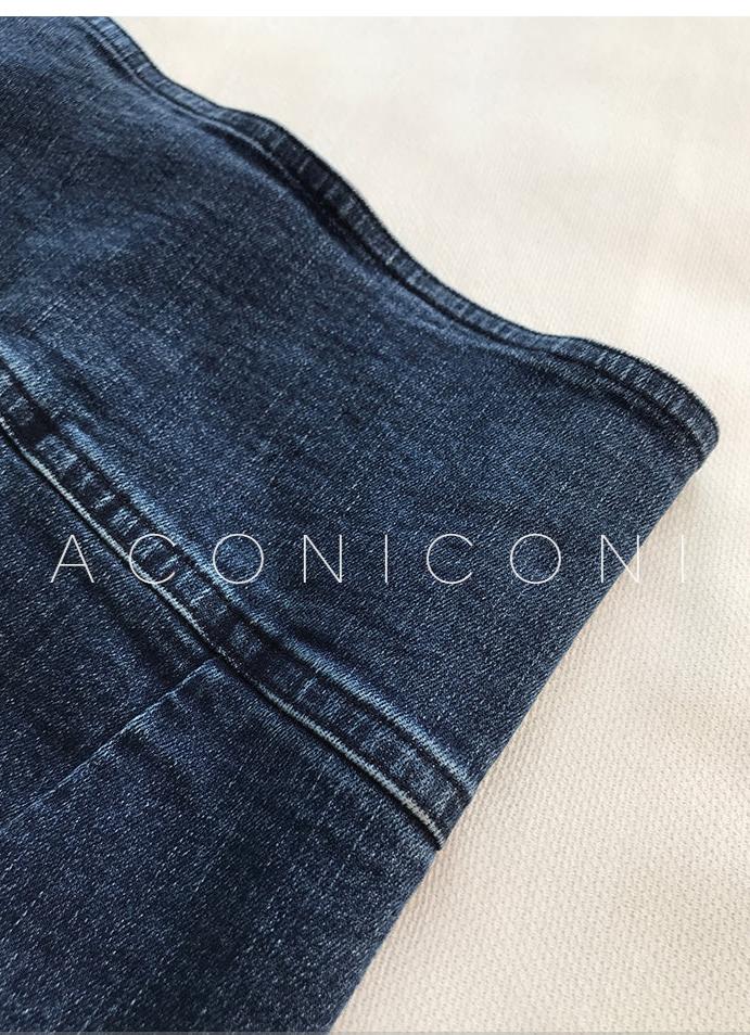 Aconiconi Elegant Jean Retro High Waist Elastic Slim Fit Mermaid Flared Pants- Land Mermaid