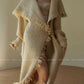 Aconiconi Boho Long Loose Knitted Sweater Tassel Jacket-Loose Tea Quinoa