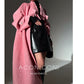 Luxury full Winter Coat Bubble gum Pink Inkstone wool long coat - Lanshan