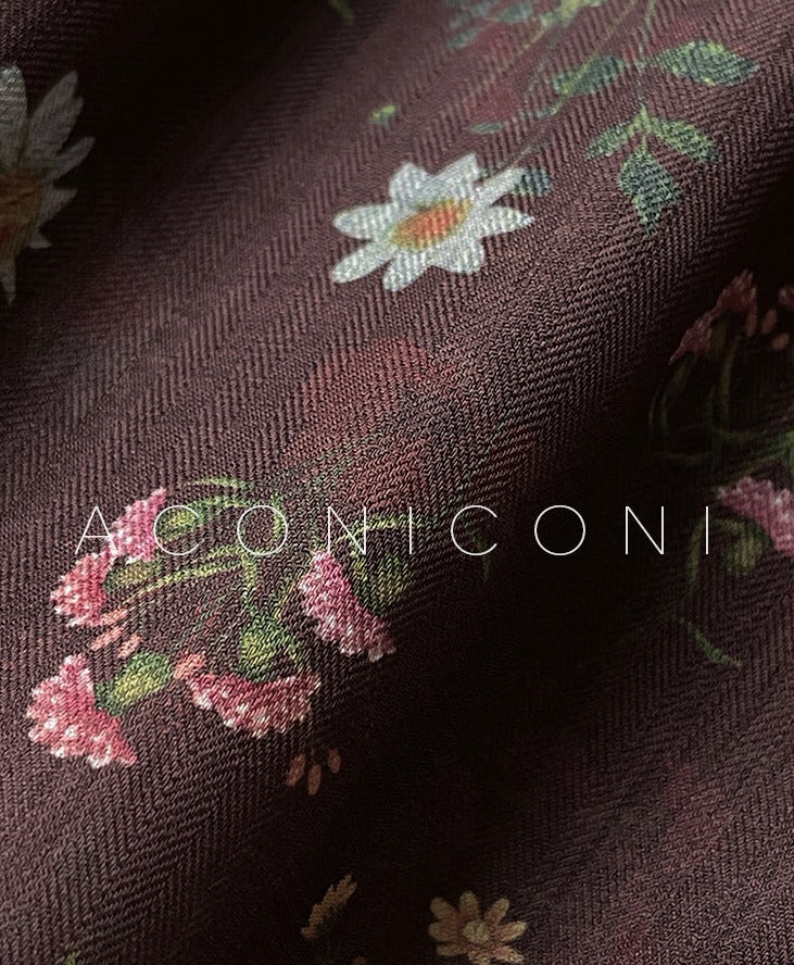 Aconiconi Autumn Floral print French square neckline dress - Samba Moon