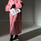Luxury full Winter Coat Bubble gum Pink Inkstone wool long coat - Lanshan