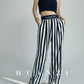 Huanzi high-end striped high-waist wide leg pants - Nuna