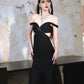 DOLLY  High End Black Off Shoulder Sequin Tube Top Long Banquet Dress-Maris