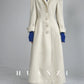 Huanzi French Hepburn style high-end double-sided cashmere wool tweed coat - Siriio