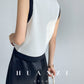 Huanzi custom V-neck knitting sleeveless blakc abd white top - Chiae