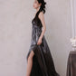 DOLLY Luxury Metallic Ash Pleated Tube Top Long Slit Dress-VIVA