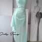 DOLLY Elegant Mint Sleeveless Slim Fit Halter Hollow Long Party Dress-Mint