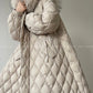 Aconiconi Elegant Duck Down Long Sleeve Hooded Long Fur Winter Coat -  He Xu Ling Hua