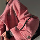 Luxury full Winter Coat Bubble gum Pink Inkstone wool long coat - Lanshan