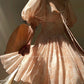 Aconiconi Elegant Heart Shaped Collar Petite Summer Short Dress- Tipsy Peach