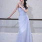 DOLLY Elegant Light Purple Greek Style Sleeveless Bandage Pleated Long Dress-Fog