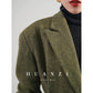 Huanzi high-end retro autumn and winter 100% wool waist suit jacket - Cassie