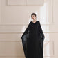 DOLLY Elegant Black Swing Collar Sleeveless Open Back Drape Dress-Kaka (V)