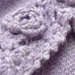 Aconiconi|Purple Flower Crochet openwork long cropped loose wool knit sweater  dress - Twilight