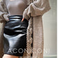 Aconiconi Elegant High Waist Short PU Leather Chic Skirt-Holiday Love Poems