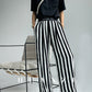 Huanzi high-end striped high-waist wide leg pants - Nuna