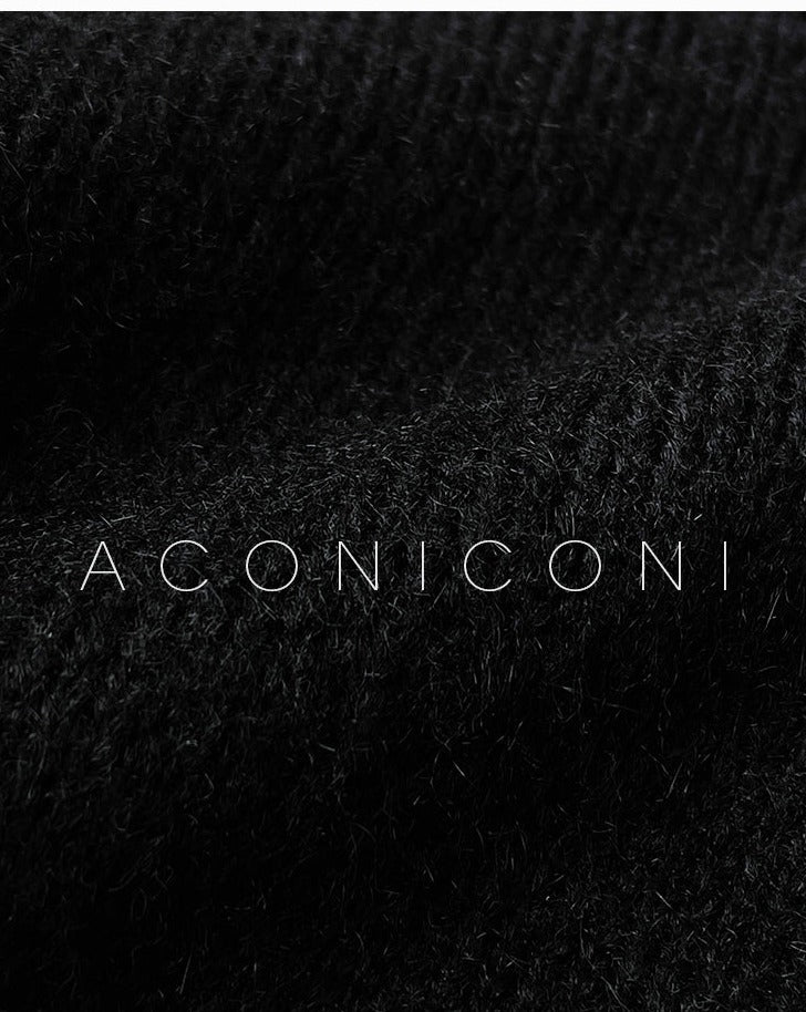 Aconiconi|Purple Flower Crochet openwork long cropped loose wool knit sweater  dress - Twilight