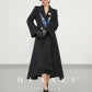 Huanzi double-sided cashmere women's black wool autumn winter coat - Muinw