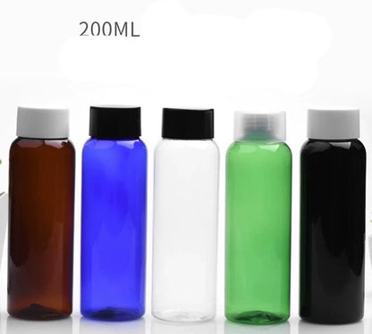 DONE PET bottle double-layer cap 200ML round shoulder large screw cap plastic sub-bottle light-proof cosmetic packaging material with inner plug