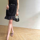 Aconiconi Elegant Black Retro Sleeveless lbd lace Dinner Dress- Quiet Night Orchid