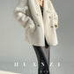 Huanzi green imitation fur autumn winter coat - Miiw