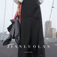 Huanzi customized loose slit midi black skirt - Swan