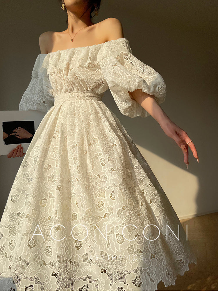 Aconiconi Heavy ruffled lace skirt top - Begonia