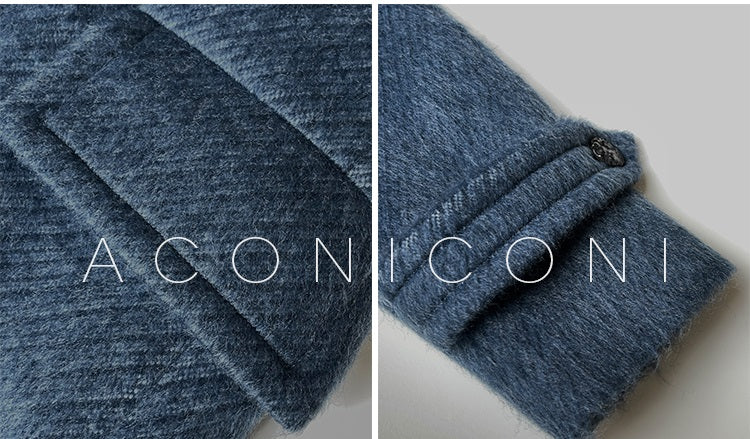 Aconiconi｜Galan Sumu long-haired high-grade woolen long coat- Kalanchoe