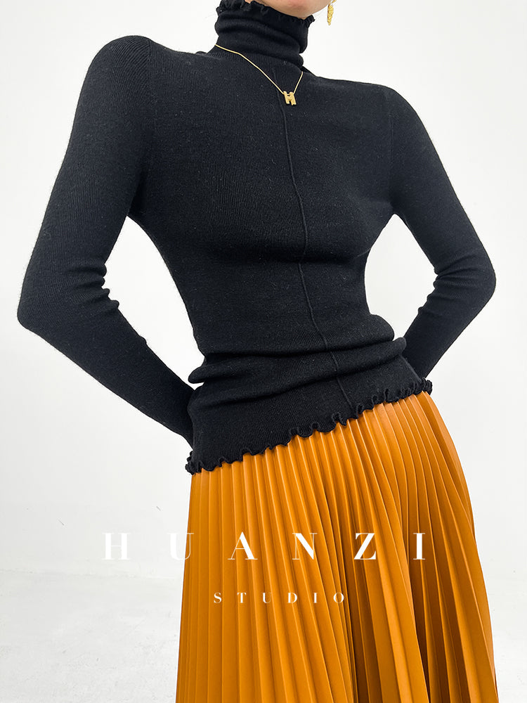 Huanzi custom turtleneck pullover knitted sweater autumn winter - Bililly