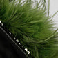 DOLLY Luxury Sliver Retro Style Green Feather Tube Top Long Glitter Party Dress-THEKLA