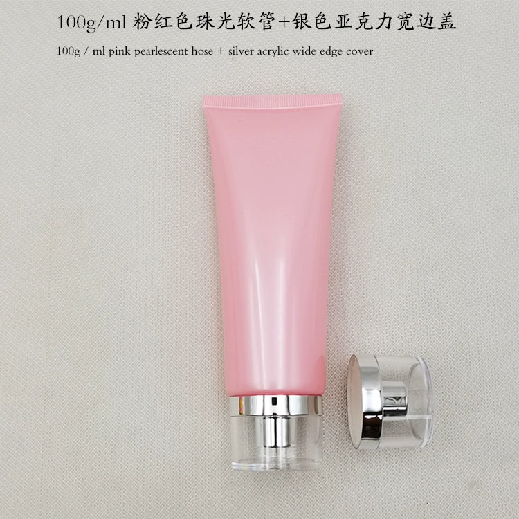 Spot 100gml custom skin care products, cosmetics, facial cleanser, hand cream, pink hose, sub-bottle, packaging material tube