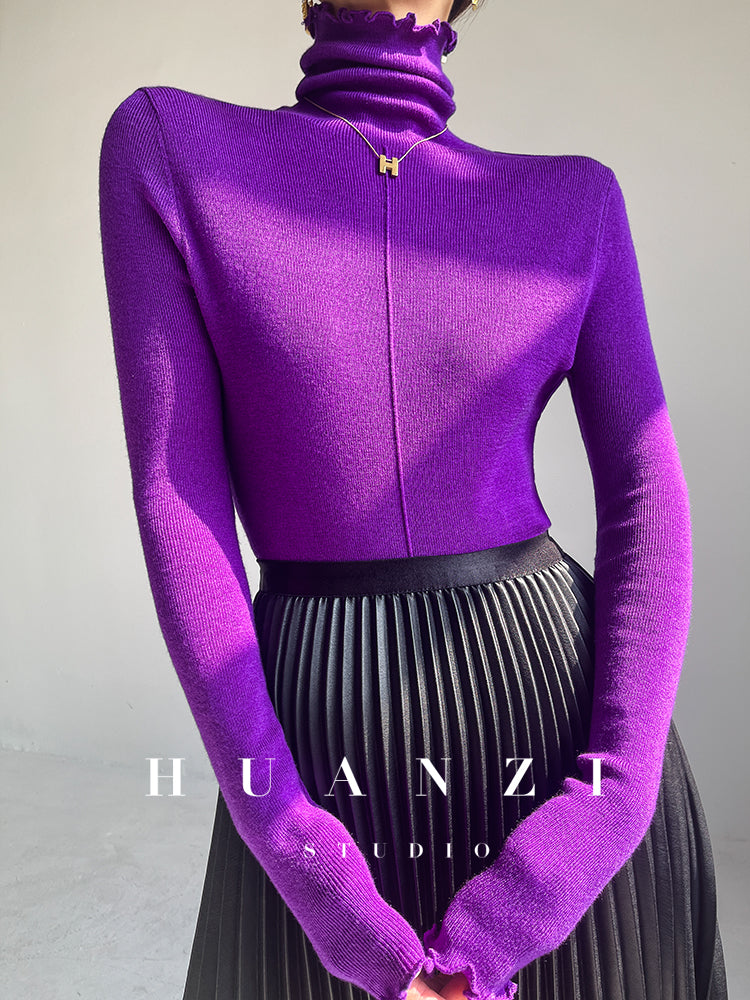 Huanzi custom turtleneck pullover knitted sweater autumn winter - Bililly