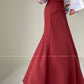 Aconiconi Elegant Wine Red Retro High Waist Long Maxi Skirt- Freud's love poems