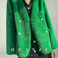 Huanzi green imitation fur autumn winter coat - Miiw