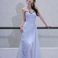 DOLLY Elegant Light Purple Greek Style Sleeveless Bandage Pleated Long Dress-Fog