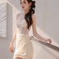 DOLLY High End French Style Crew Neck Sleeveless Beaded Short Party Dress-TORI