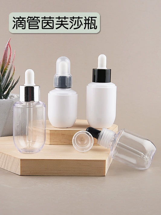 PETG sub-package empty bottle 30-180ml Infusa bottle lotion dropper bottle electroplating ring cover rigid bottle body