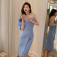 DOLLY Elegant Slant Collar One Shoulder High Waist Business Dinner Dress-BABE