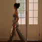 DOLLY Luxury strapless Sequin Top + Long Sequin High Waist Flare Pants suit setpantpa-THEA