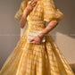 Aconiconi Elegant Yellow V-NeckPuff Sleeve Vacation Dress- Manshan