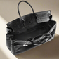 Black Platinum birkin inspired croc pattern overnight weekend tote high street travel weekender bag