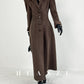 Huanzi French Hepburn style high-end double-sided cashmere wool tweed coat - Siriio