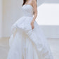 DOLLY Elegant White Tube Top Long Puffy High Waist Wedding Dress-GRACE