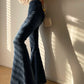 Aconiconi Elegant Jean Retro High Waist Elastic Slim Fit Mermaid Flared Pants- Land Mermaid