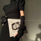 Cream milk red knitted puff sleeve sweater dress-  Mousse Milk Puff