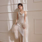 DOLLY Luxury Sliver Sleeveless Glitter Slim Fit Long Banquet Dress-SWATTIE