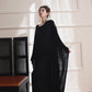 DOLLY Elegant Black Swing Collar Sleeveless Open Back Drape Dress-Kaka (V)