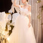 DOLLY Elegant White Off Shoulder Short Sleeve Flower Wedding Dress-SOPHIE  (V)
